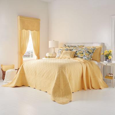 Florence Oversized Bedspread by BrylaneHome in Dandelion Yellow (Size QUEEN)