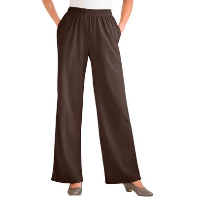 Plus Size Women's 7-Day Knit Wide-Leg Pant by Woman Within in Chocolate (Size M)