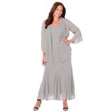 Plus Size Women's Masquerade Beaded Dress Set by Catherines in Grey (Size 30 W)