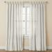 Wide Width Poly Cotton Canvas Tab-Top Panel by BrylaneHome in Eggshell (Size 48" W 96" L) Window Curtain