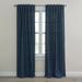 Wide Width Poly Cotton Canvas Back-Tab Panel by BrylaneHome in Navy (Size 48" W 63" L) Window Curtain