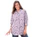 Plus Size Women's Perfect Long-Sleeve Button Down Shirt by Woman Within in Pink Pretty Bloom (Size 6X)