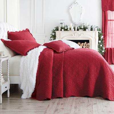 Florence Oversized Bedspread by BrylaneHome in Burgundy (Size FULL)
