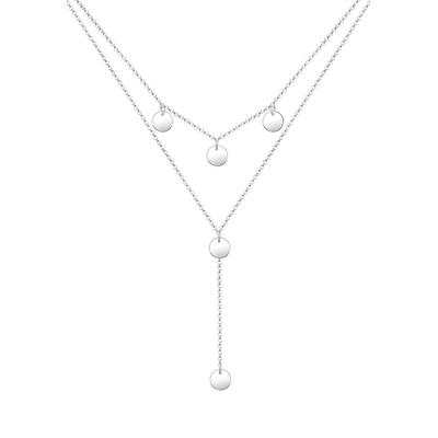 Elli - Y-Kette Geo Layer Plättchen 925 Sterling Silber Ketten 1 ct Damen