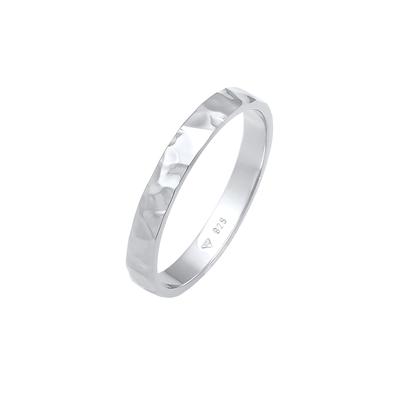 Elli - Elli Ring Basic Bandring Fein Gehämmert 925 Silber Ringe 1 ct Damen