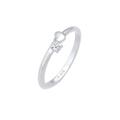 Elli DIAMONDS - Diamant (0.03 ct.) Herz Symbol 925 Sterling Silber Ringe Damen