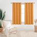 Everly Quinn Boulus Gold Foil Print Blackout Thermal Insulated Grommet Curtains Set Of 2 Polyester in Orange/Black | 45 H in | Wayfair