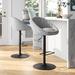 Mercury Row® Ronquillo Swivel Adjustable Height Bar Stool Wood/Upholstered/Metal in Black/Brown/Gray | 20 W x 18.5 D in | Wayfair