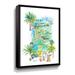 Bayou Breeze Colombia Illustrated Travel Map w/ Roads by Markus Bleichner - Painting on Canvas in Blue | 24 H x 18 W x 2 D in | Wayfair