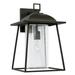 17 Stories 16.25" H Seeded Glass Outdoor Wall Lantern Aluminum/Glass in Brown | 10.25 H x 6.5 W x 7.25 D in | Wayfair