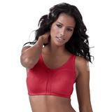 Plus Size Women's Cotton Back-Close Wireless Bra by Comfort Choice in Classic Red (Size 40 DD)