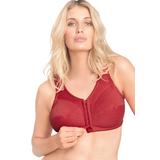 Plus Size Women's Cotton Front-Close Wireless Bra by Comfort Choice in Classic Red (Size 40 G)
