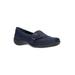 Wide Width Women's Cinnamon Slip On by Easy Street in Navy (Size 9 W)