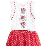 Disney Matching Sets | Disney Minnie Mouse 2-Pc. Graphic-Print Top & Dot-Print Skirt Set, 24 Mos. | Color: Red/White | Size: 24mb