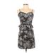 American Eagle Outfitters Casual Dress: Black Floral Motif Dresses - Women's Size 4