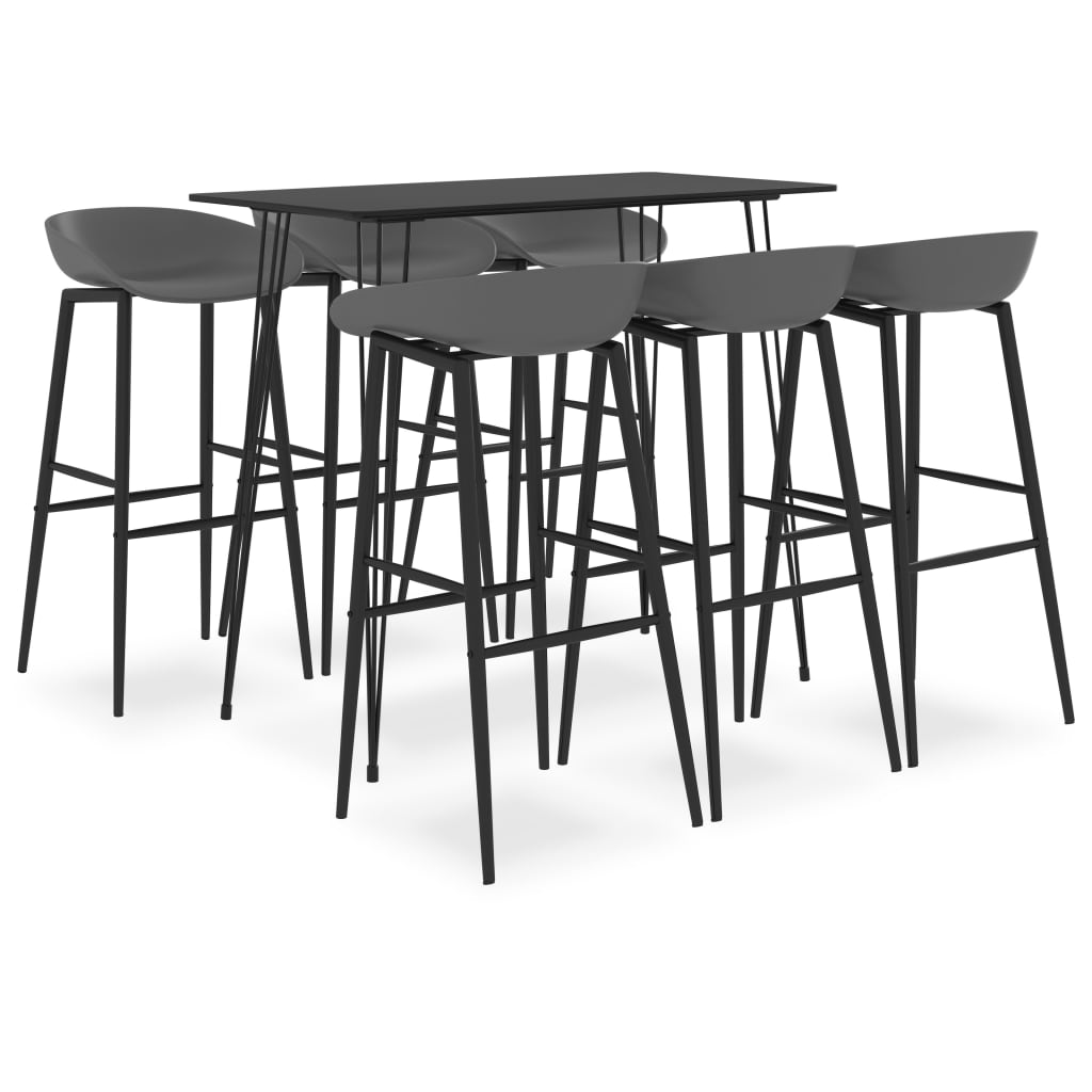 vidaXL 7-tlg. Bar-Set Schwarz und Grau Image
