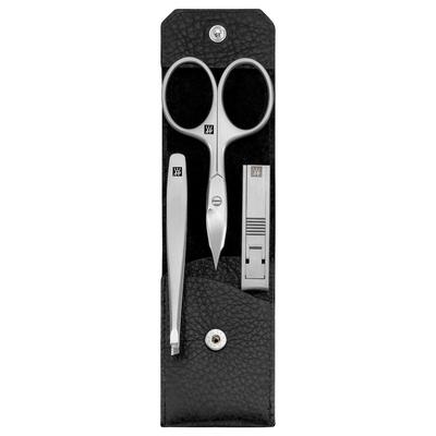 ZWILLING Beauty Maniküre Pediküre Set 3tlg. mit Kompakt-Nagelknipser, Leder, schwarz Nagelpflegeset