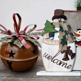 The Holiday Aisle® Rustic Mini Standing Snowmen Figurines Christmas Ornament Mantle Centerpiece Wall Décor in Brown | 10 H x 5 W x 2 D in | Wayfair