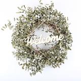 The Holiday Aisle® Eucalyptus & Berry Welcome Winter Wreath Christmas 24" Polyethylene Wreath Most Realistic Faux in Green | Wayfair