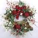 The Holiday Aisle® Christmas Winter Candy Wreath Large Silk 24" Silk Wreath Silk in White | 24 H x 24 W x 5 D in | Wayfair