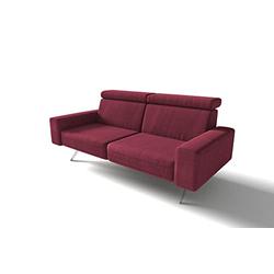 DOMO. Collection Rosario Sofa, 2,5er Garnitur mit Nackenfunktion, 2,5 Sitzer Couch, 204x98x81 cm, Polstergarnitur in bordeaux rot