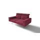 DOMO. Collection Rosario Sofa, 2er Garnitur mit Nackenfunktion und Holzkranz, 2 Sitzer Couch, 164x98x81 cm, Polstergarnitur in bordeaux rot