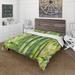 Designart 'Bright Green Bamboo Stems' Transitional Duvet Cover Set