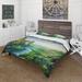 Designart 'Blue Fantasy Landscape With Meandering River' Lake House Duvet Cover Set