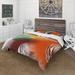 Designart 'Minimalistic Red Green And Brown Brushes I' Modern Duvet Cover Set