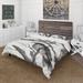 Designart 'Vintage Monochrome Sleeping Crows' Traditional Duvet Cover Set