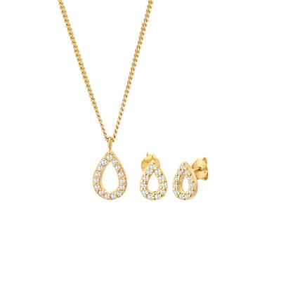 Elli Tropfen Zirkonia Elegant 925 Silber golfarben Damen
