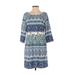 Old Navy Casual Dress - Shift: Blue Damask Dresses - Women's Size X-Small