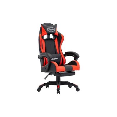 vidaXL Gaming-Stuhl mit Fußstütze Rot und Schwarz Kunstleder Image
