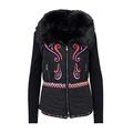 Desigual Women's Black Margadan Embroidered Padded Coat Jacket 38 UK 10