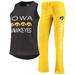 Women's Concepts Sport Black/Gold Iowa Hawkeyes Team Tank Top & Pants Sleep Set