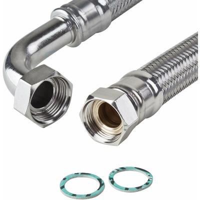 Tucai - Edelstahl Panzerschlauch 3/4' Zoll Bogen Winkel 50cm 500mm DN19 Image