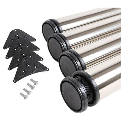 4er Set Tischstempel Rund Edelstahl Optik 820mm Höhe ø 60mm Tischbeine Stahl Image
