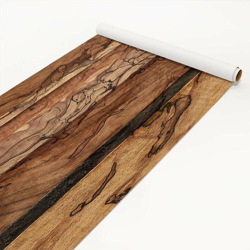 Klebefolie Holzoptik - Holzwand Flamed - Dekorfolie Holz Größe HxB: 50cm x 50cm