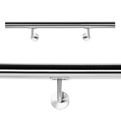 Wiltec - Handlauf Treppe 80cm, Handlaufset Edelstahl V2A, Haltegriff Treppe, Wandhalter Image