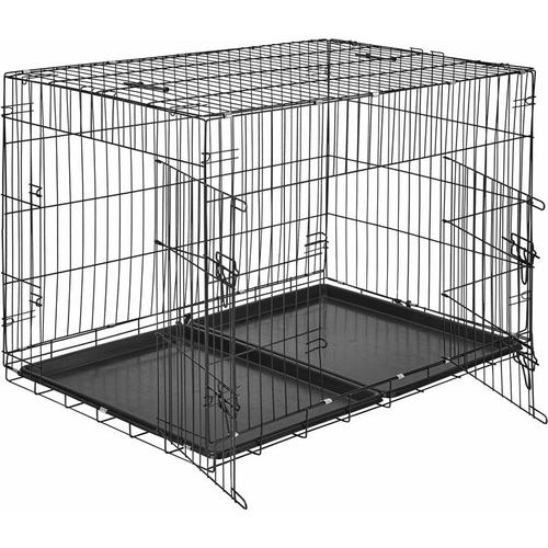 Tectake - Hundebox Gitter tragbar - Hundetransportbox, Transportbox, Hundekäfig - 106 x 70 x 76 cm