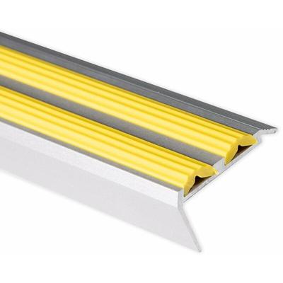 Casa Pura - Treppenkantenprofil mit Doppel-Gummieinlage Power Grip Länge: 90 cm Vorgebohrt Gelb Image