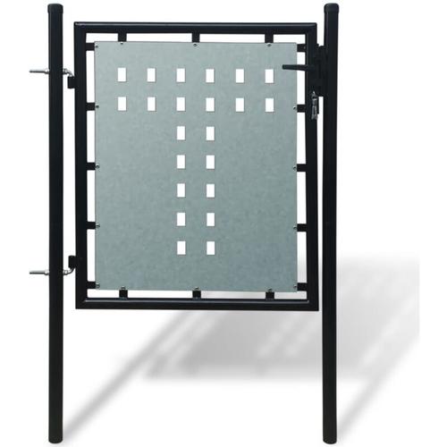 Zauntor (Einzeltor) Schwarz 100x125 cm - Vidaxl