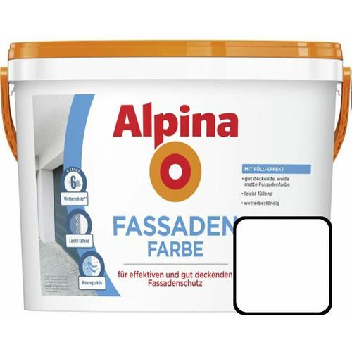 Alpina - Fassadenfarbe 2,5 l Weiß Matt Außenfarbe Wandfarbe Wasserabweisend