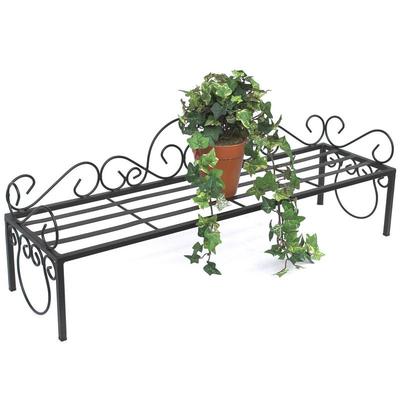 Blumenregal Metall Schwarz 75 cm Blumenständer Mi Blumenbank Blumentreppe Pflanzentreppe