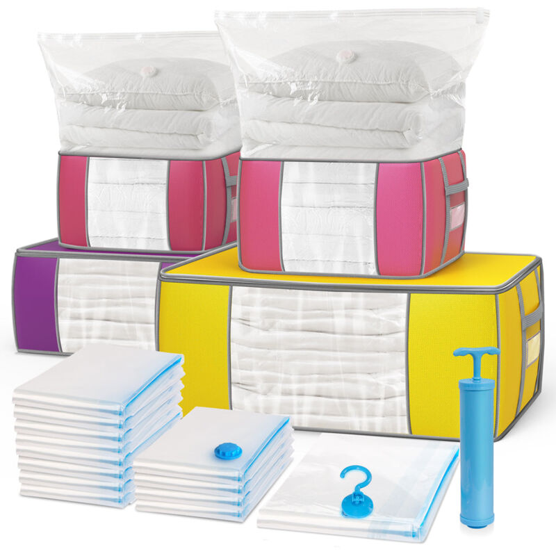 17 Stück Vakuumbeutel und 4 Stück Aufbewahrungstasche, mit Pumpe – Vounot