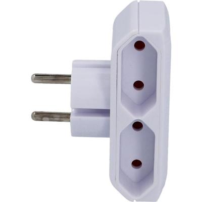 Weitere - Euro-Adapter 2-fach flach weiss Reiseadapter Stromadapter Stecker