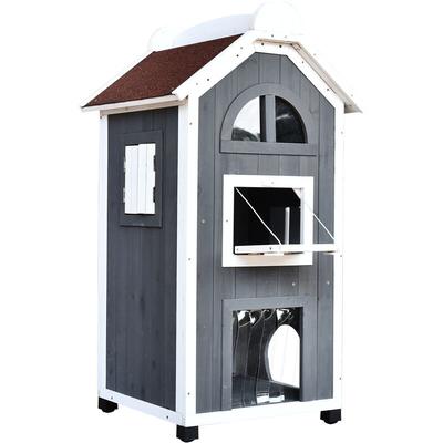 Katzenhaus für Katzenbett oder Katzentoilette, Katzenschrank, Katzenklo Indoor, Tannenholz, Image