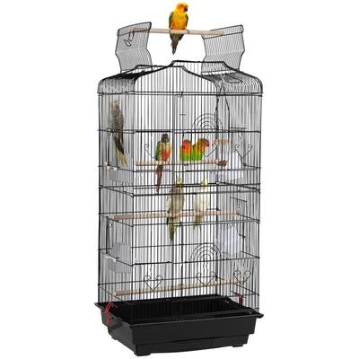 Yaheetech - Vogelkäfig Vogelvoliere Tierkäfig Vogelhaus für Papagei Wellensittich 46 x 35.5 x Image