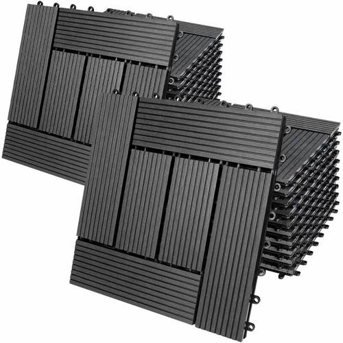 Casaria – wpc Fliesen 1m²-6m² Terrassenfliesen Set Holzfliesen 30x30cm Balkon Pool Garten 22x