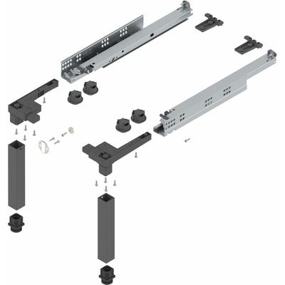 Space-Step Sockelbeschlag Set Tragkraft 150 kg 410mm Kunststoff/Stahl grau - Blum Image